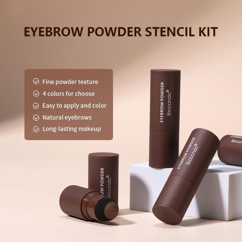 1 Set Eyebrow Tint Set, Natural Color Eye Brow Powder Stick Kit, Easy Coloring High Pigment Eyebrow Pomade with Eyebrow Stamp Stencils & Eye Brow Brushes,  Multi-use Eyebrow Dye Powder