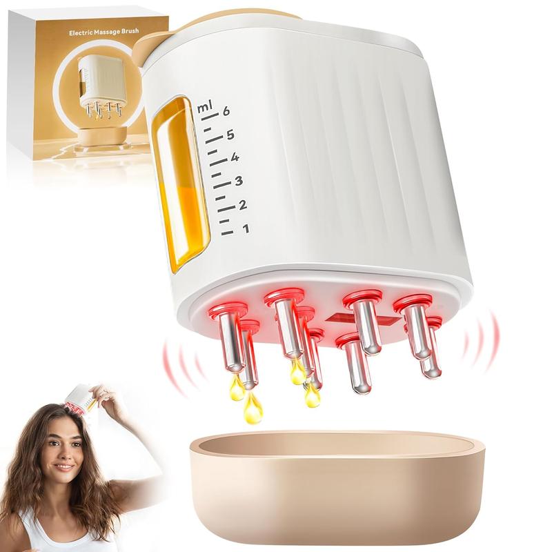 Electric Scalp Massager, 1 Box Portable Handheld 6ml Essential Oil Guide Comb, Massager Scalp, Professional Hair Massage Tool for Home & Travel, Head Massagers, Body Massager, Christmas Gift