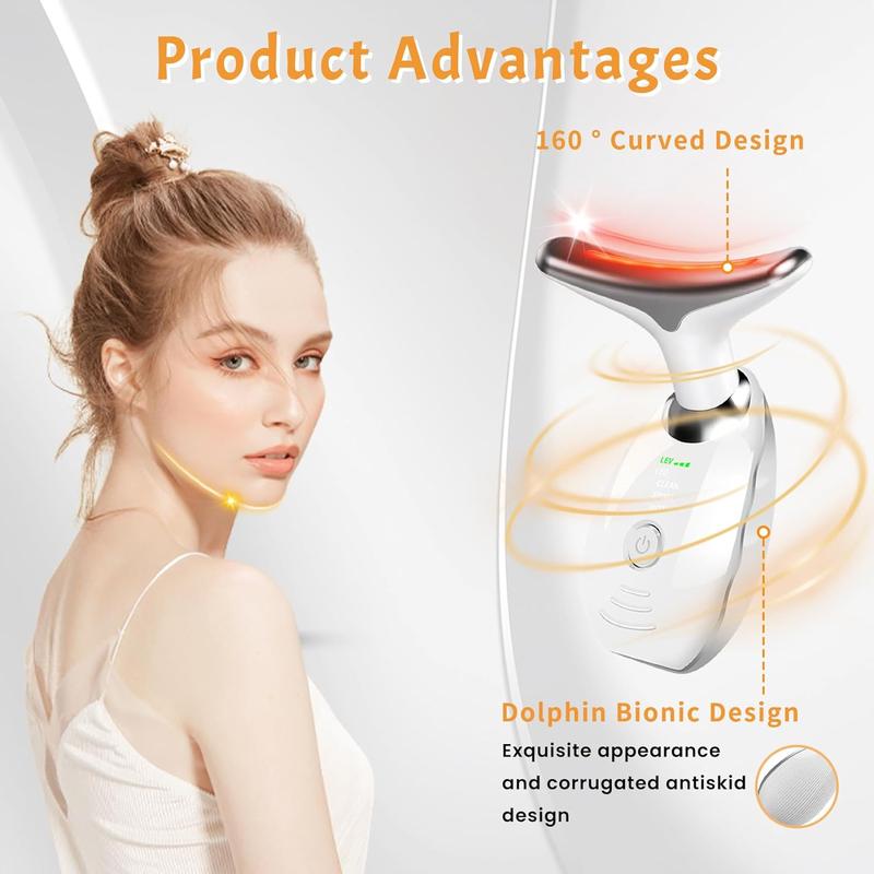 MAYCHYL Muitifunctional Facial Massager .Neck Massager, Neck Beauty Product, NeckFace Lifting Tool, Vibration and HeatingFacial Beauty Massager, Skincare Product,Birthday Gift for Women, Mother's Day Gift face light