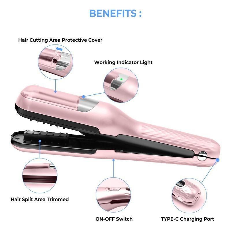 Automatic Electric Hair Clipper, MMulti-functional Type C Rechargeable HairSplit End Clippers, Professional 2 In 1Hair Edge Control Trimmer, PortableWireless Hair Trimmer for HomeSalon, Hair Products Haircut Smooth