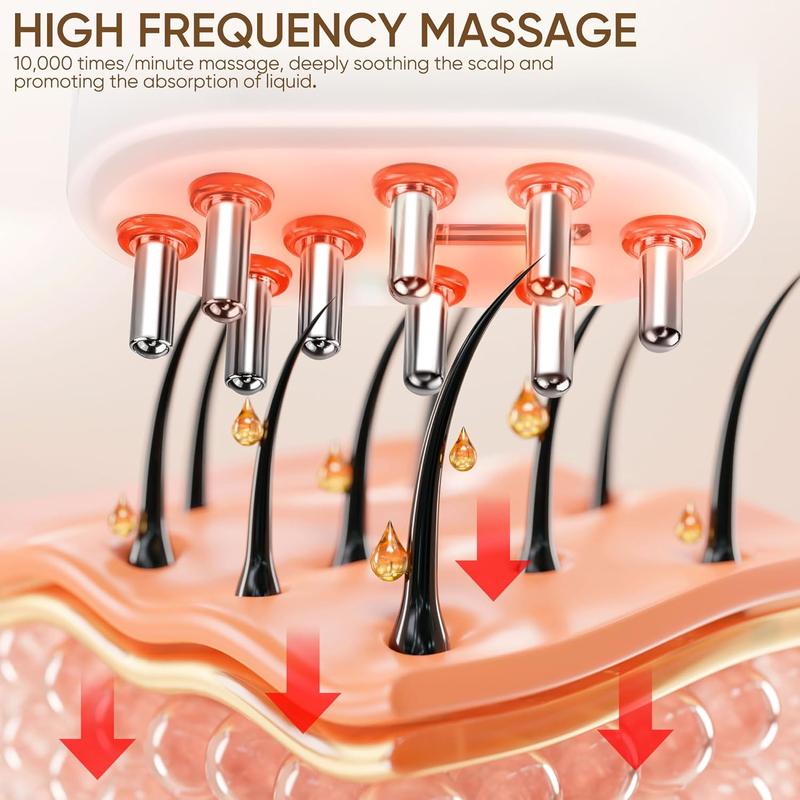 Electric Scalp Massager, 1 Box Portable Handheld 6ml Essential Oil Guide Comb, Massager Scalp, Professional Hair Massage Tool for Home & Travel, Head Massagers, Body Massager, Christmas Gift