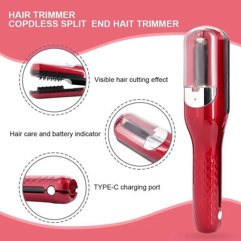 Electric Hair Trimmer with 2pcs Hair Clips, 1 Set USB Rechargeable Hair Clipper, Hair Trimmer for Men, Women, Stylists, Barber, Great for Home, Travel, Salon Comfort