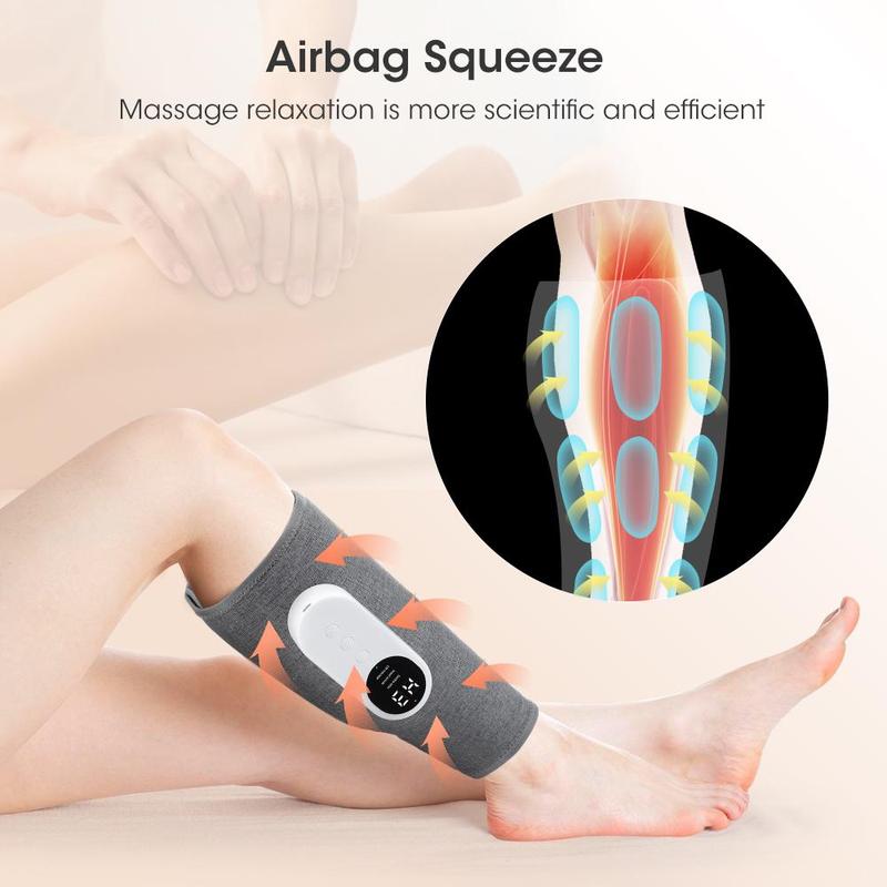 Air Bag Calf Massager, 1 Pair 3 Modes & 3 Gear Hot Compress Calf Massage Tool, Leg Massage Machine for Women & Men, Electric Massager, Personal Care Appliances