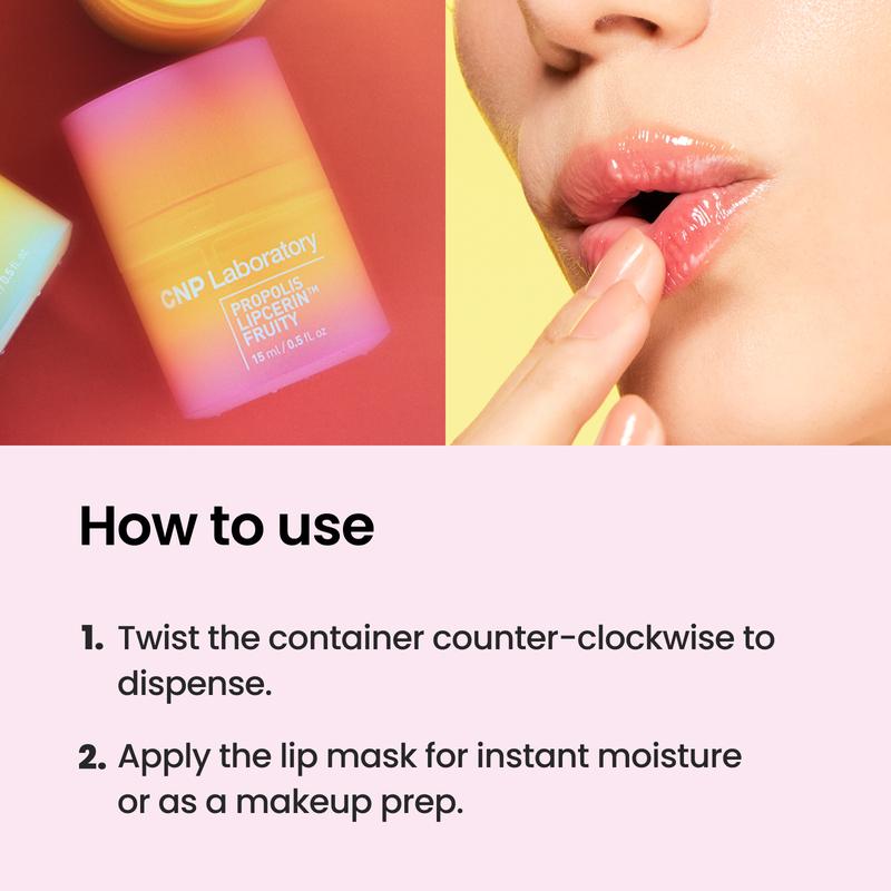 [CNP Official Shop] Honey Lip Balm Fruity (Berry Flavor)- Propolis Lipcerin, Overnight Manuka Lip Butter & Balm & Mask, 12hrs Long-lasting Moisture, Gentle Exfoliation, Korean Skin Care, Shea Butter, Deep Nourish & Hydrate, Moisturizing (0.5 fl.oz   15ml)