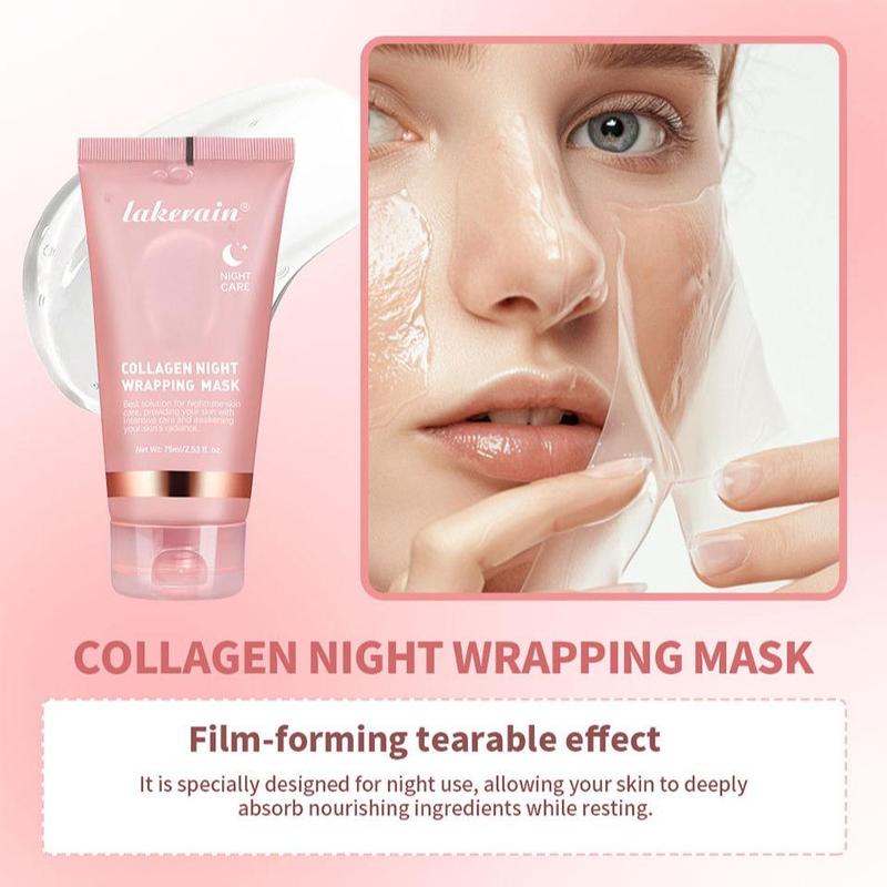 Collagen Night Mask, 1 3 Counts Moisturizing Peel Off Mask, Hydrating Face Mask, Face Care Product for Women & Men, Skin Care Product for Daily Use, Skincare Products, Pickens Face Mask, Christmas Gift