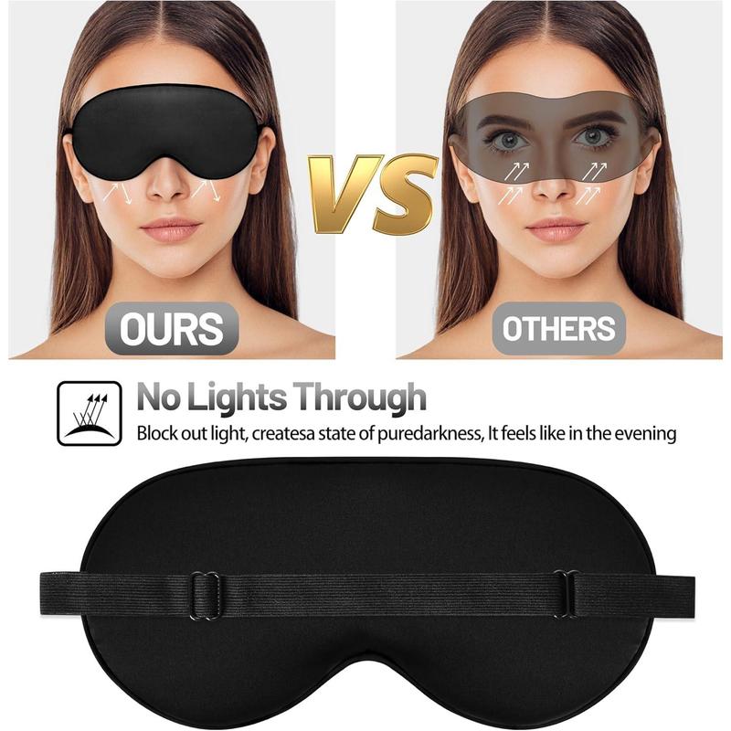 Silk Sleep Mask with Adjustable Strap, Comfortable Eye Mask for Men & Women – Soft Eyeshade for Night Sleep (Black, Blue, Purple)