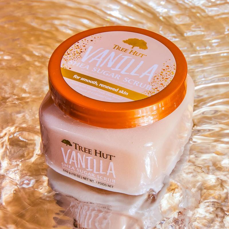 Tree Hut Vanilla Shea Sugar Exfoliating & Hydrating Body Scrub, 18 oz Exfoliantes essential