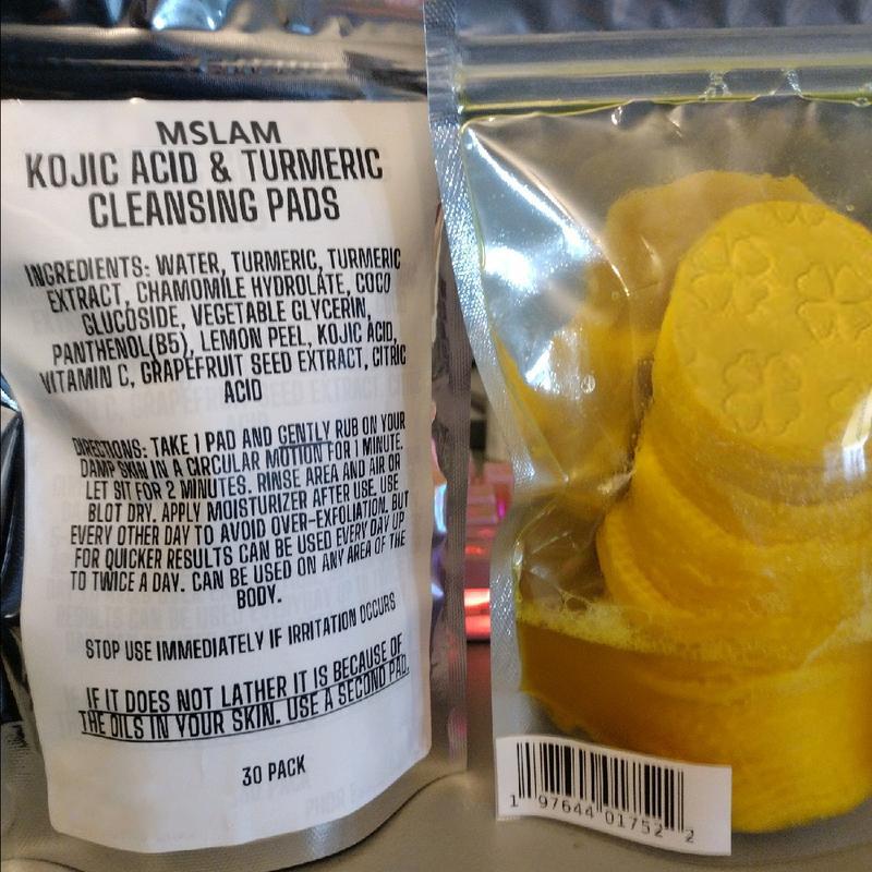 Turmeric Cleansing Exfoliating Pads Facial Cleansing Skincare Kojic Pack Kojic Pack