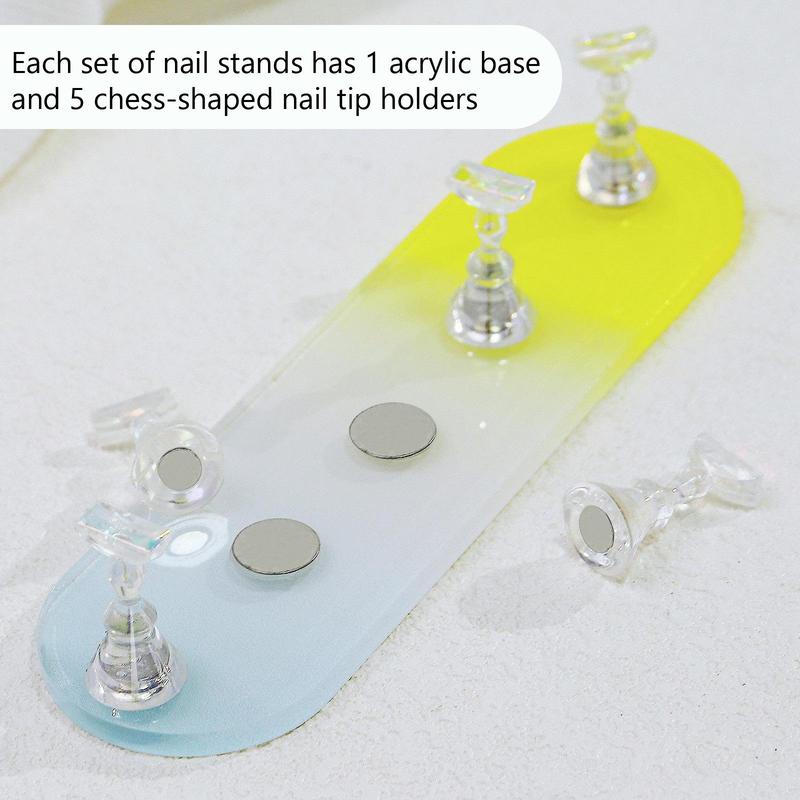 Nail Practice Stand, 1 Count Nail Tips Display Holder with Magnet Base, Nail Art Decoration Tools, Manicure & Pedicure Tools for Home & Salon Use,  Nail Equipment