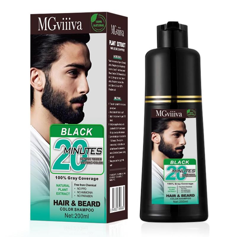 Men's Beard Color Shampoo Instant 20 Mins Dye Black for Mustache Beard Darkening Hair Dye Haircare beard care