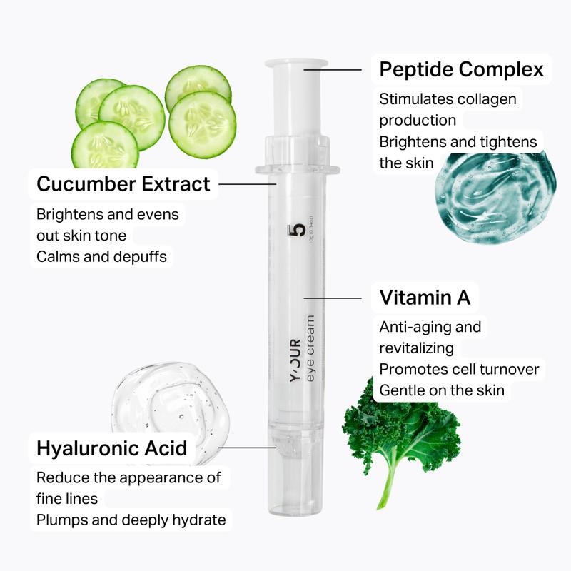 Advanced Retinol Eye Cream by Y'OUR | Anti-Aging Formula with Hyaluronic Acid, Peptides and Cucumber | Reduces Dark Circles, Puffiness, Fine Lines