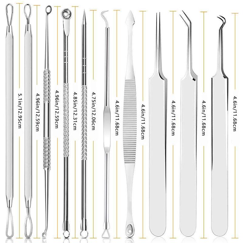 Stainless Steel Acne Extractor Tool Set for Christmas Gift, Acne Extractor Tool with Storage Case, Facial Skin Care Tool for Home & Travel