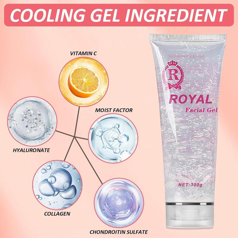 3PCS Conductive Gel, Cooling Gel for Hair Removal Device Skin Care, Moisturizing Hydrating Gel Suitable for Beauty Facial Machine for Women and Men in Body or Face Cools, Soothes Skin (900ML)