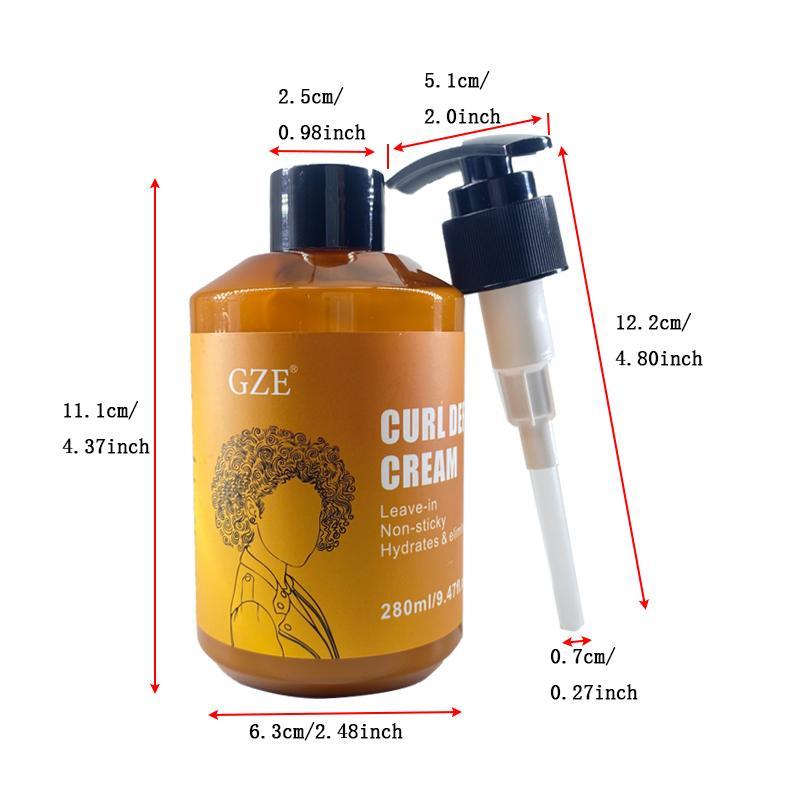 Curl Defining Cream, 1 Count Leave-in Non-stick Hydrates & Eliminates Frizz, Hair-smoothing Cream to Define All Curl Types