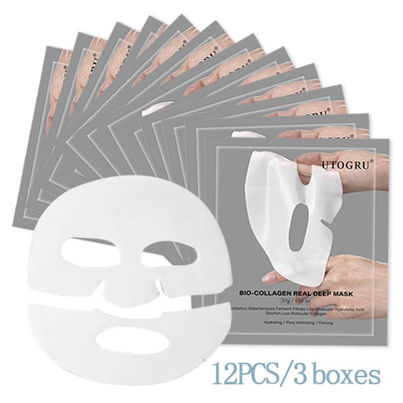 12PCS Collagen Facial Mask|Lifting and Firming Mask|The Overnight Collagen Mask|Collagen Power Boosting Mask