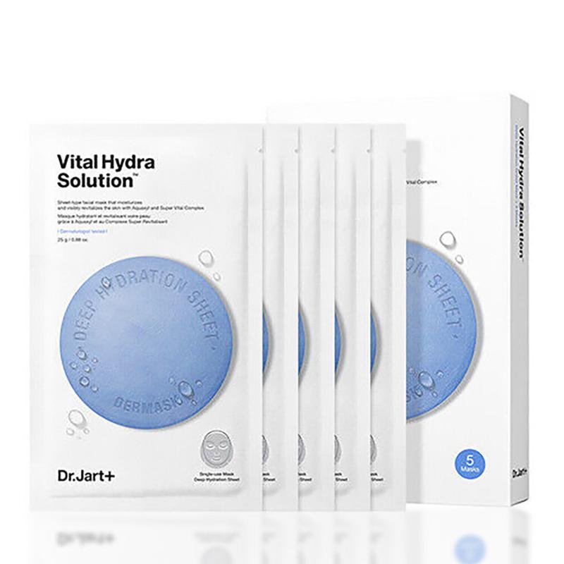 DR.JART Vital Hydra Solution Face Mask - Hydration 5-Pack Set Hydrating Moisture Skincare Hyaluronic Soothing Moisturizer Moisturize