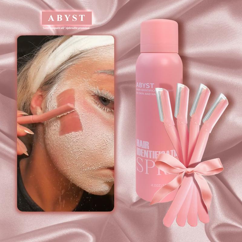 ABYST Hair Identification Spray for Shaving, Moisturizing and Skin Care Hair Removal Dermaplaning Tool with Razors - Safe Ingredients