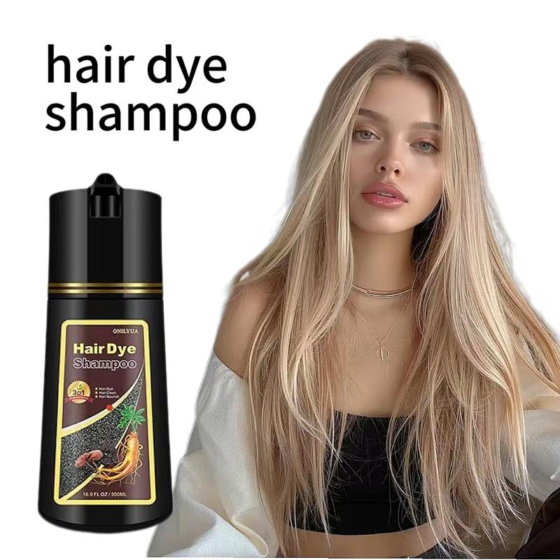 3-in-1 Blonde Brown Hair Dye Shampoo - Instant Coloring, Long-Lasting Natural Brown, Herbal Ingredients, Suitable for Men and Women Haircare