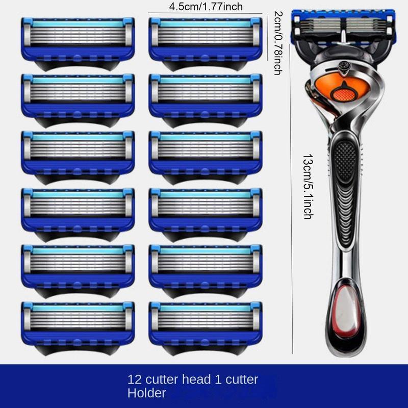 Men's Electric Razor Set for Christmas Gift, 1 Set Professional Men's Razor Handle & Blade Set, Daily Care Tool for Men