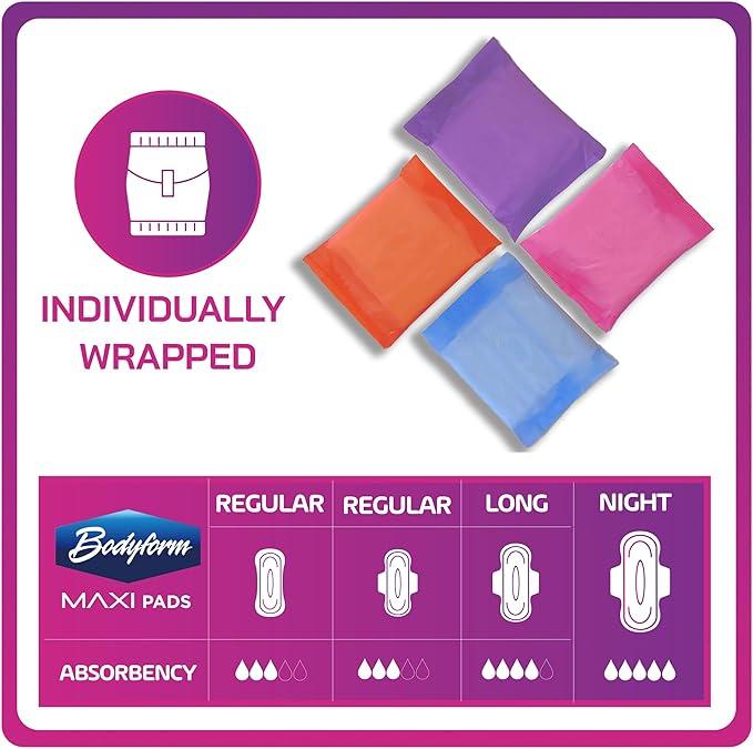 Bodyform Maxi Pad Night (8 Count) - Comfortable Nighttime Protection