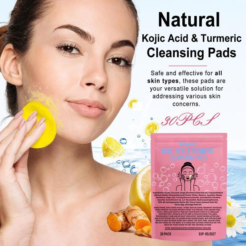 (New) 2024 Turmeric Cleansing Exfoliating Pads Facial Cleansing Skincare, cleansing, skin care, cleansing Turmeric Comfort Cleanser Turmeric Kojic Acid Cleansing Exfoliating Pads Facial Cleansing   Foaming Skincare Organic Gentle Smooth Acrylic