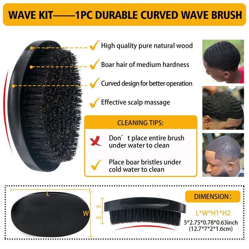 Goiple Wave Kit for Men 360 Wave Pomade with Strong Hold Easy Wash Shine Includes Curved Brush Durag Perfect for Wave Training