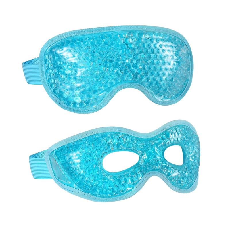 2 Count Gel Eye Mask Reusable Hot Cold  Gel Bead Eye Mask for Puffiness Dark Circles Eye Bags Dry Eyes Headaches Migraines Stress Relief, Cooling Eye Mask Hot Cold Compress Eye Mask Pack Comfort Soothing