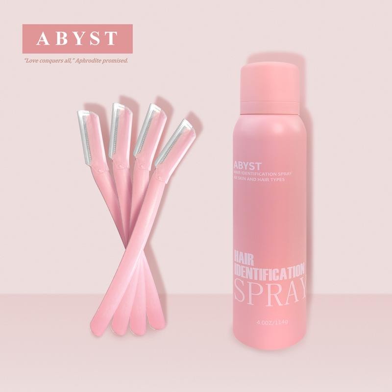 ABYST Hair Identification Spray for Shaving, Moisturizing and Skin Care Hair Removal Dermaplaning Tool with Razors - Safe Ingredients