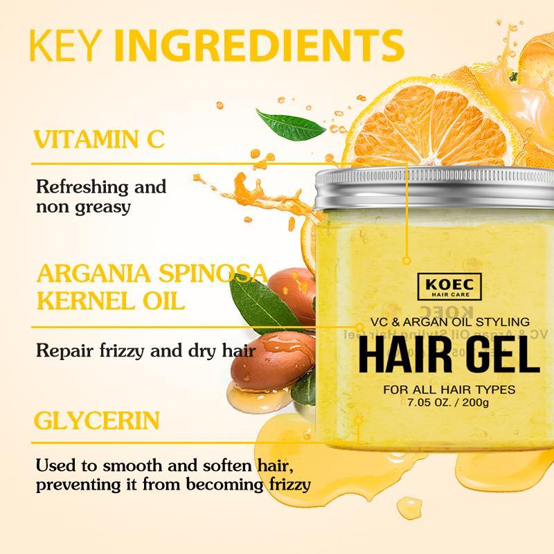 Plant Extract Hair Gel, Moisturizing Hair Styling Gel, Hair Styling Product For Women & Men, Professional Hair Care Product