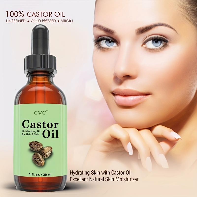 CVC Organic Castor Oil for Hair Growth, Eyelashes & Eyebrows - Pure & Natural, Cold-Pressed Carrier Oil for Skin Care, Massage & Moisturizing, 1 Fl Oz