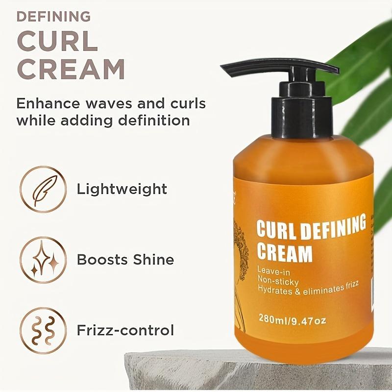 Curl Defining Cream, 1 Count Leave-in Non-stick Hydrates & Eliminates Frizz, Hair-smoothing Cream to Define All Curl Types