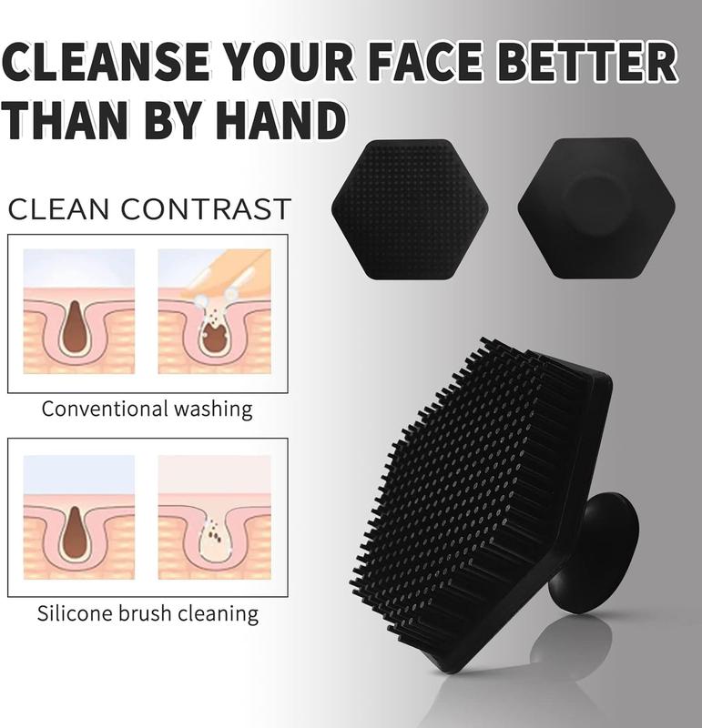 Soft Silicone Facial Cleansing Brush And Massager, Pore Cleaning Face Massage Scrubber, Gentle Exfoliation Blackhead Removal Makeup Remover With Soft Bristles, Dead Skin & Dryness Eliminator