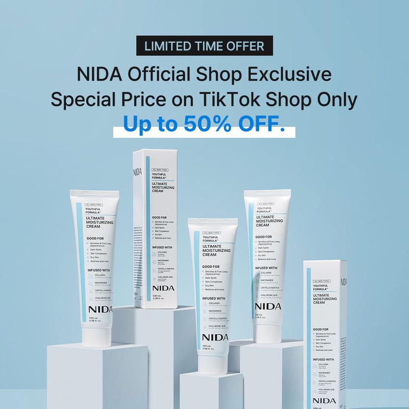 NIDA Youthful Formula Ultimate Moisturizing Cream (100mL)   Collagen, Niacinamide, Centella Asiatica, Hyaluronic Acid   Wrinkles, Dark Spots, Skincare