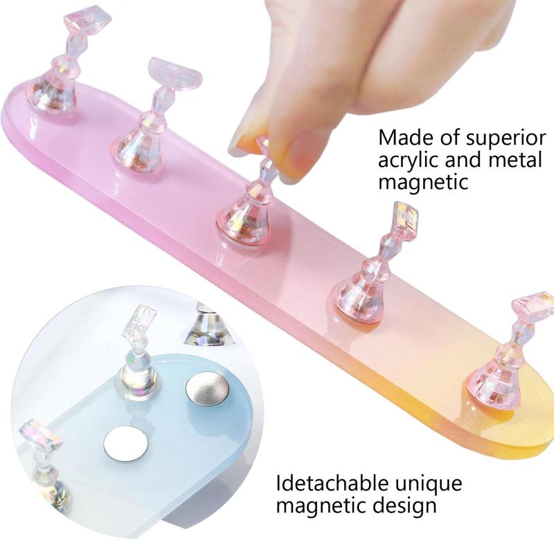 Nail Practice Stand, 1 Count Nail Tips Display Holder with Magnet Base, Nail Art Decoration Tools, Manicure & Pedicure Tools for Home & Salon Use,  Nail Equipment