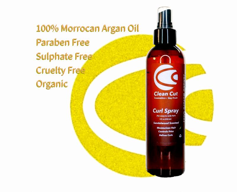 Hand-Blended All-Natural Curl Enhancing Spray by Clean Cut Cosmetics with Moroccan Argan Oil, Aloe, and Vitamin E