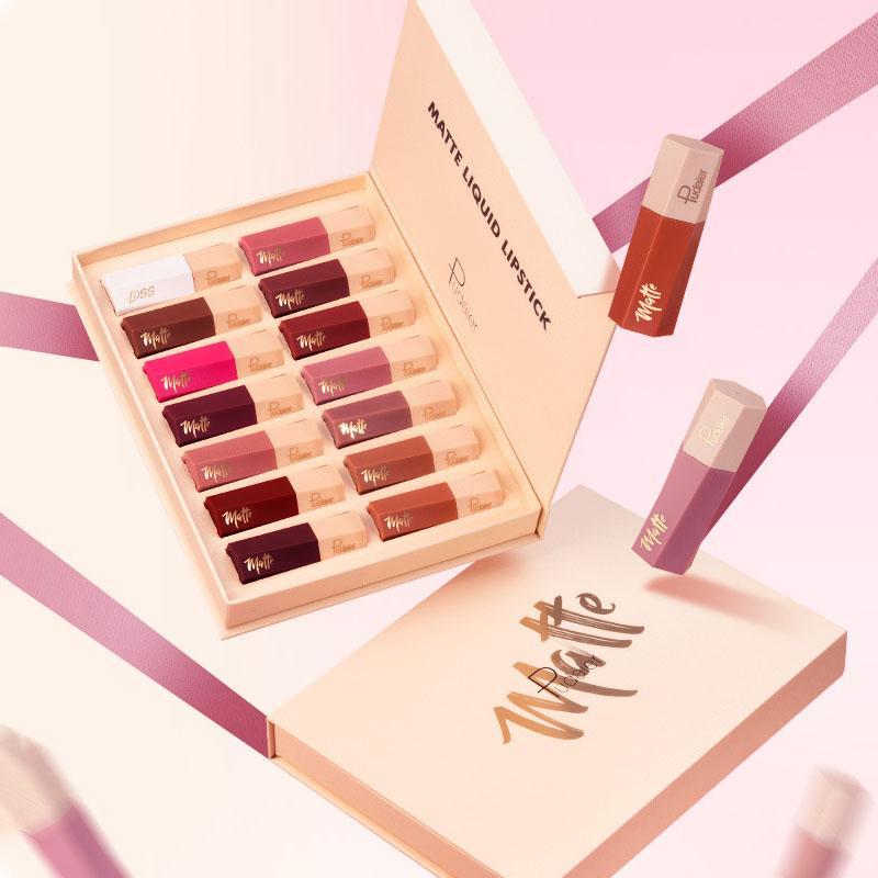 Matte Liquid Lipstick Set, 14pcs set Easy Coloring Lip Sticks, Moisturizing Matte Lipstick, Lip Gloss Suitable for All Occasions Lip Makeup