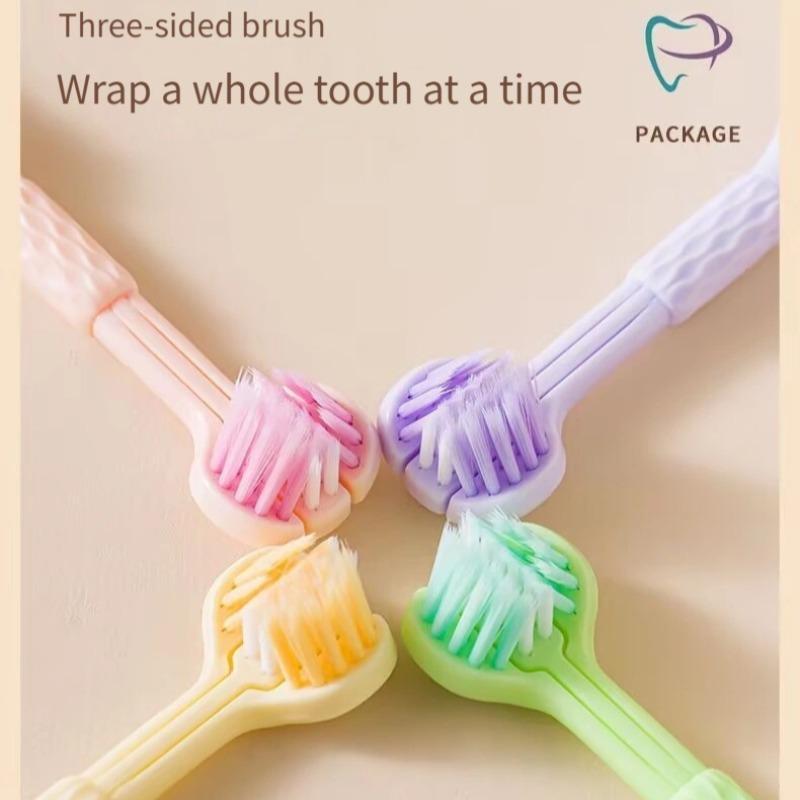 Three-sided Soft Toothbrushes, Colorful Tooth Cleaning Toothbrush, Deep Cleaning Toothbrush for Students, Dormitory, Travel