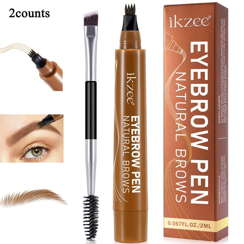 Double-ended Eyebrow Pencil with Eyebrow Brush Set, Long Lasting Eyebrow Pencil, Brow Styling Brush, High Pigmented Brow Shading & Filling Pencil, Makeup Tool, Christmas Gift