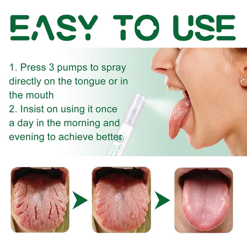 EELHOE tongue repair spray repairs white tongue coating relieves dry and swollen tongue oral care spray Portable to relieve pain, eliminate swelling, clean tongue repair spray, promote oral health