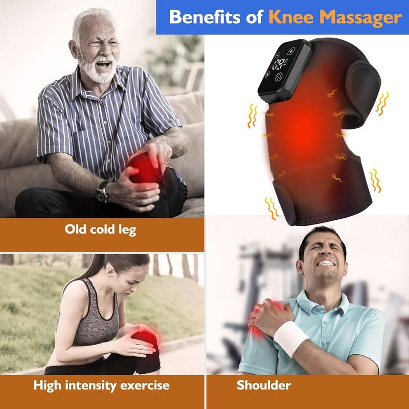 Heated Knee Massager for Christmas Gift, Cordless Knee Massager with Heat and Vibration, Heating Pads for Knee Shoulder Elbow Stress Relief