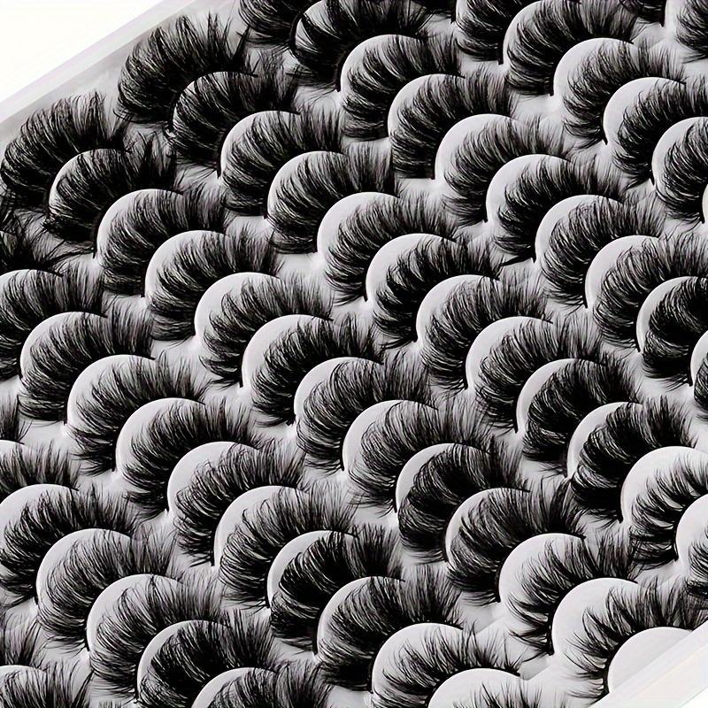 6 Styles Fluffy False Eyelashes, 48 Pairs Wispy Cat Eye Look Faux Cluster Lashes, Natural Curling Eye Makeup Strip Lashes