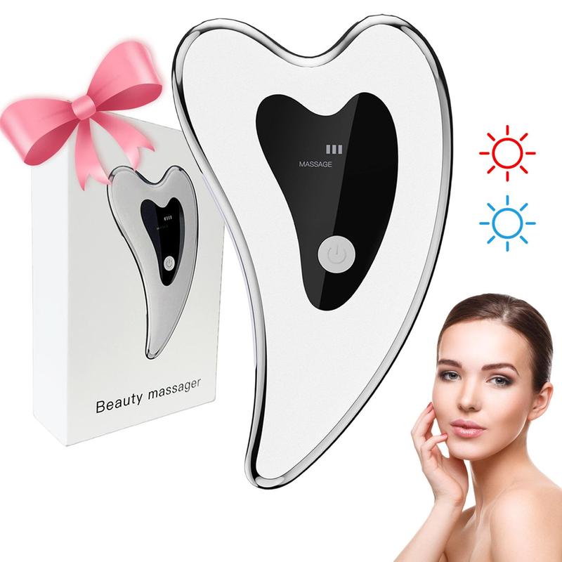 Full Body Massager, Rechargeable Gua Sha Board, Skin Care, Vibrating Heat Compress Face and Neck Scraping Instrument Face Scraping Massager, Face Eyes Neck Body Scraping Beauty Instrument, Holiday Gift