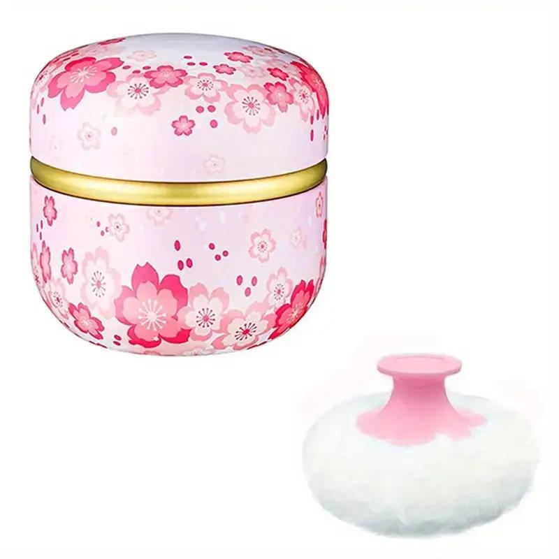 Aesthetic Portable Makeup Powder Container with Sponge, 1 Set Travel Makeup Powder Container, Makeup Tool for Women