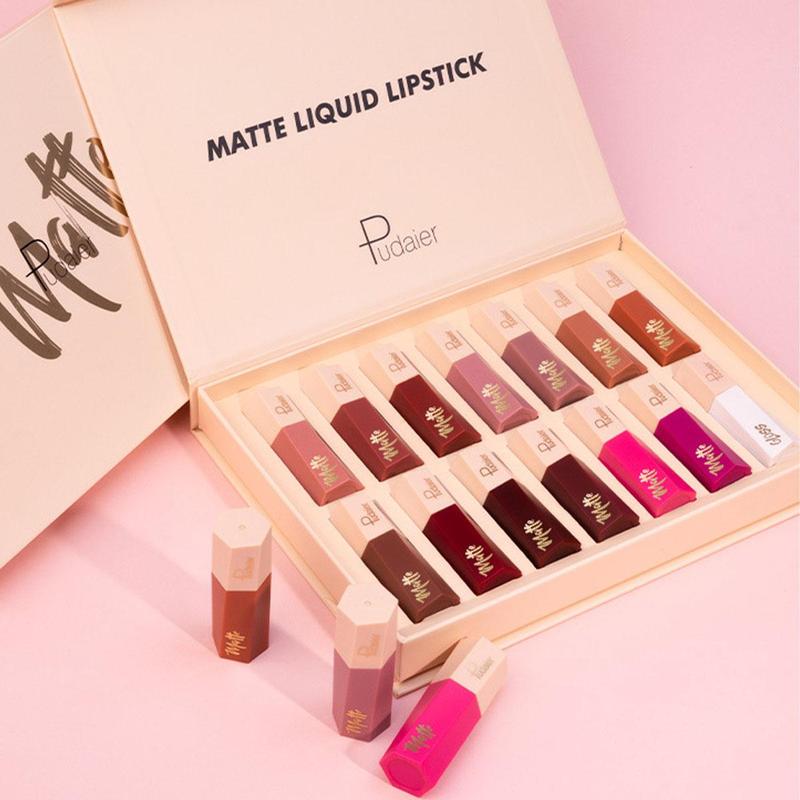 Matte Liquid Lipstick Set, 14pcs set Easy Coloring Lip Sticks, Moisturizing Matte Lipstick, Lip Gloss Suitable for All Occasions Lip Makeup