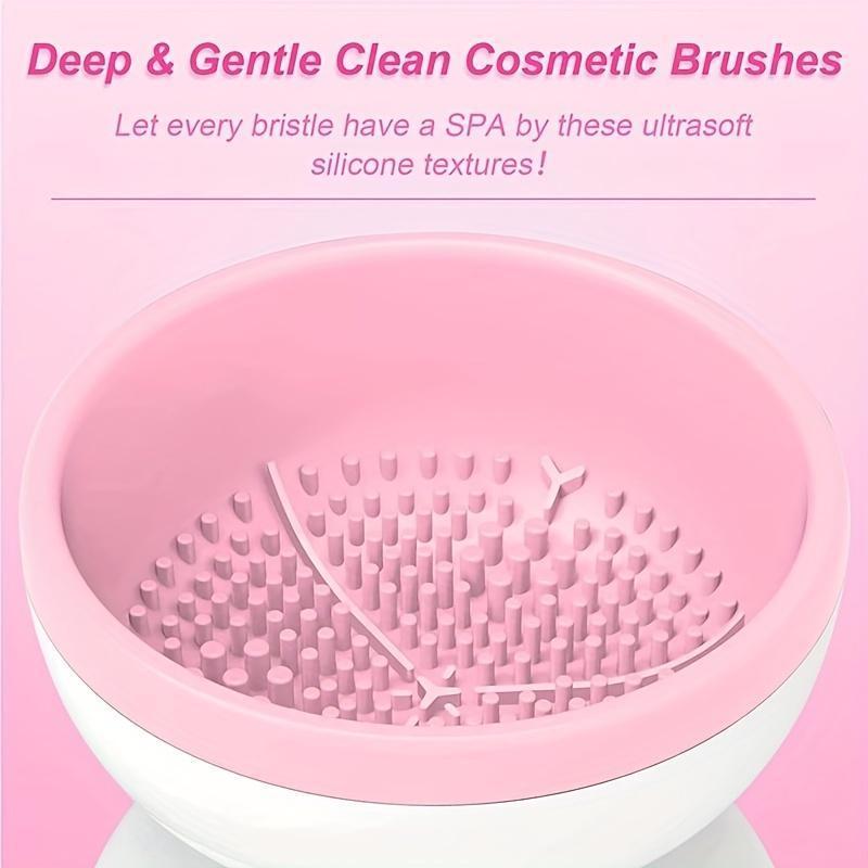 Automatic Makeup Brush Cleaner Machine, Electric Makeup Brush Cleaner, Quick Cleaning Tool for Makeup Brush, Blush Brush, Foundation Brush, Eyeshadow Brush, Lip Brush, Personal Makeup Tools