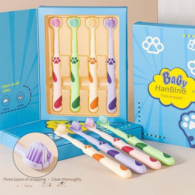 Three-sided Soft Toothbrushes, Colorful Tooth Cleaning Toothbrush, Deep Cleaning Toothbrush for Students, Dormitory, Travel