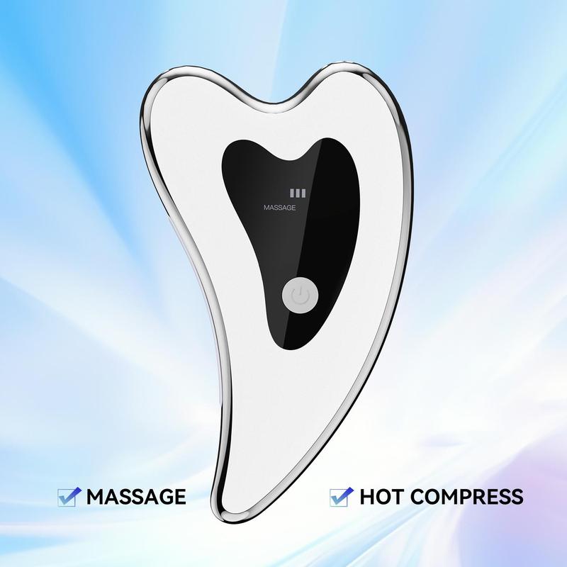 Full Body Massager, Rechargeable Gua Sha Board, Skin Care, Vibrating Heat Compress Face and Neck Scraping Instrument Face Scraping Massager, Face Eyes Neck Body Scraping Beauty Instrument, Holiday Gift