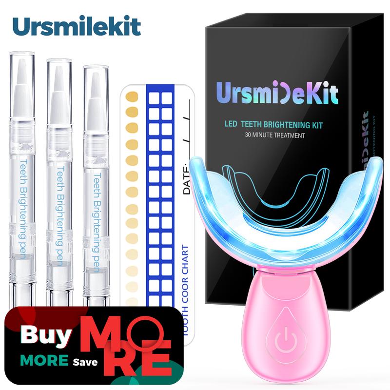 16 LED Oral Teeth Brightening Kit, Rechargeable Whitening Tool with 3 Teeth Brighten Gel for Sensitive Gum, Remove Stains from Coffee Smoking, Gift