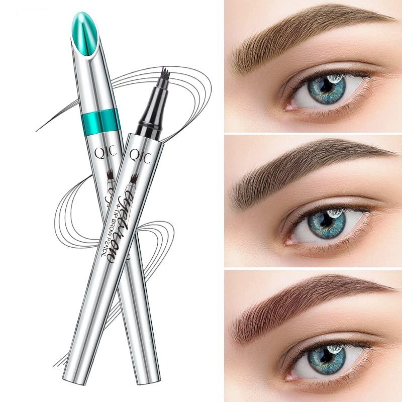 Eyebrow Pencil Waterproof Liquid Pen Eyebrow Microblading Pen - Eye Makeup Eyebrow Pen Micro 4 Point Brow Pen Long-Lasting Natural Eyebrow Hair (dark coffee)