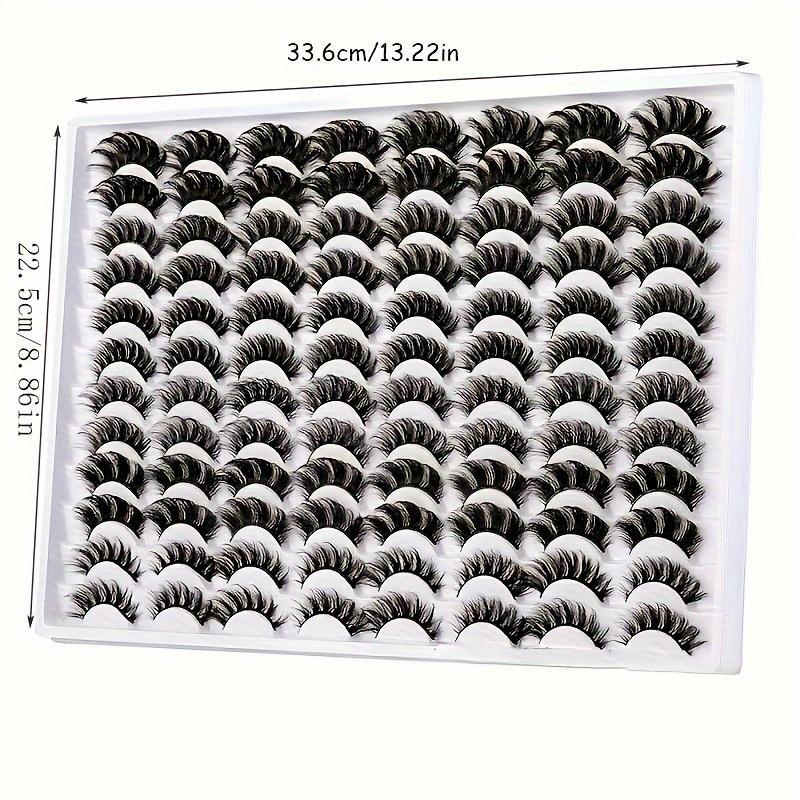 6 Styles Fluffy False Eyelashes, 48 Pairs Wispy Cat Eye Look Faux Cluster Lashes, Natural Curling Eye Makeup Strip Lashes